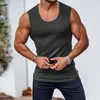 Canottiere da uomo in maglia elastica da uomo palestra fitness allenamento camicia senza maniche in cotone canottiera casual da uomo