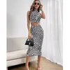 Werk Jurken Mode Zebra Patroon Lange Rokken Sets Vrouwen Zomer Sexy Turtlenck Tank Tops Hoge Taille Rok Tweedelige Pakken