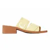 2024 Sandały luksusowe moda Woman's Woody Flat Mule Kaptaki Słynne kobiety slajdy Summer