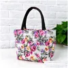 Sacs de rangement Floral ethnique unique sac à main Shoder toile fleur réutilisable magasin portable femmes sac fourre-tout avec fermeture à glissière haute capacité 4MH D DHFIQ