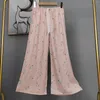 Pantalons pour femmes à la mode printemps et été décontracté long avec motif imprimé de fleurs Costume pour 2024 Yoga confortable