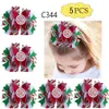 Grampos de cabelo Barrettes grátis 5pcs -E arcos de cabelo inspirados no Natal Grampos de cabelo de Natal Papai Noel acessórios de cabelo grandes tiaras de boneco de neve 231121