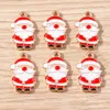 Charms 10pcs 13x22mm Cartoon Enamel Christmas Santa Claus For Jewelry Making DIY Earrings Pendants Necklace Crafts Accessories