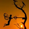 Garden Decorations Metal Iron Rustic Sitting Fairy Silhouette Home Wall Art Sculpture Backyard Lawn Patio Tree Decor 230422