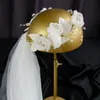ウェディングヘアジュエリーローズバッドガーランドベールヘッドバンドブライダルヘッドピースヘアー飾り女性結婚式のヘアアクセサリー231121