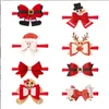 Hair Clips Barrettes 24pc/lot Christmas Headband Red Color Glitter Hair Bows Nylon Headband for Girls born Baby Hair Clips Xmas Headwear 231121