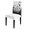 Cadeira cobre flor preta grama libélula jantar capa cozinha estiramento spandex assento slipcover para banquete festa de casamento