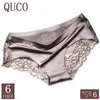 Women's Panties 6pcslot QUCO brand women underwear Ice silk seamless lace briefs sexy lingerie Women's panties 230421