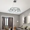 Candeliers designer nórdico lustre Heracleum Light Liber Living Bedroom Cozinha Black e Gold Led Circle Felltys
