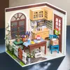 Docka hus tillbehör robotime diy studio sovrum matsal hus med möbler barn vuxna docka hus miniatyr dollhus trä kit leksak dgm 230422