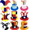 Boinas Niños Adultos Halloween Lunares Divertido Circo Payaso Sombrero Fiesta Sombreros de copa Gorras Elfo Cosplay Accesorios Mascarada Carnaval Regalo de cumpleañosBoinas