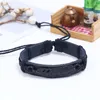 Bracciale punk in lega con ciondolo a forma di piuma donna uomo vintage nero marrone bracciali in vera pelle gioielli di moda fatti a mano regolabili