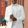 Men's Suits White Wedding For Men Groom African Style 3 Piece Set Custom Notch Lapel Suit Jacket With Vest Pants Male Fashion