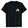 Męskie koszulki urocze shiba inu w kieszeni Akita Dog Lover Właściciel Kupony T-shirt męskie koszulki bawełna koszulka