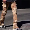 Men s jeans 2023 camo lastbyxor stor storlek 3xl raka byxor kamouflage tryckfickor streetwear bottnar 231122