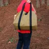 Opbergzakken Outdoor Brandhout Canvas Tas Log Tote Open haard Grote houten draaggreep Kampeercapaciteit