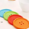 1000pcs Round Silicone Coasters Button Coasters Cup Mat Home Drink Placemat Tableware Coaster Cups Pads 5 Colors 1122