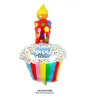 Décoration de fête Bougies colorées gâteau à trois couches feuille d'aluminium ballons de film joyeux anniversaire décorations de fête gâteau coloré pour enfants ballons de papier d'aluminium