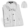 Erkekler Sıradan Gömlekler Bahar Sonbahar Erkek Uzun Kollu Gömlek Business Klasik Çizgili Kontrollü Erkek Sosyal Elbise Adam için H18