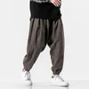 Mannen Broek Mannen Harem Effen Kleur Elastische Taille Joggers 2023 Baggy Trekkoord Drop-Kruis Casual Hip Hop broek