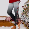 Leggings femininas calças legging impressão de natal meias com isolamento térmico escovado inverno pantalones de mujer