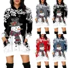 Casual Kleider Für Frauen 2023 Winter Langarm Weihnachten Thema Gedruckt Sweatshirt Kleid Warme Weibliche Kleidung Dame Street Fashion Weihnachten