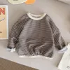 تي شيرت هاليلو الأولاد الأكمام الطويلة tshirts قطن مخطط ربيع الخريف kids قمم Tees ملابس الأطفال العادية 230422