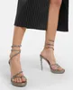 Wedding party sandal shoes Embellished Margot Platform Sandals Cleo strass strap summer cool high heels super heels genuine leather and sliver sole