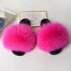 Slippers Fur Summer Women Real Slides Home Furry Flat Sandals Non Slip Fluffy Flip Flops Ladies Woman Cute Plush Shoes 231121