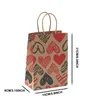 Dekoracje świąteczne 2023 24 PCS Walentynkowe torby na prezenty sercowe Pakiet Kraft Paper Prezenta