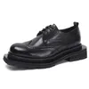 Robe chaussures design hommes derby en cuir véritable semelle épaisse luxe jeunesse mariage bureau haut de gamme brogue 2C