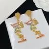 Vintage Designer Necklaces Luxury Fashion Womens Necklace Gold Pendant Earring Bracelet Letter Colorful Bracelet For Women Jewelry Set