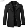 Men's Wool Blends Autumn and winter middle-aged men fashion high-end atmospheric wool overcoat in the long thickened woollen coat menL231122