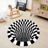 3D Home Carpet Black White Stereo Vision Mat Living Room Doormat Table Three-dimensional Sofa Illusion Mat Home Decoration1226B