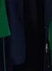 Płaszcze damskie Lautaro Spring Autumn Długie, duże zielone płaszcz dla kobiet z dużymi kieszeniami luksusowy projektant moda 230421