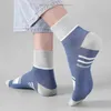 Chaussettes pour hommes 5 paires coton printemps rayé décontracté anti-odeur antibactérien affaires sport de haute qualité