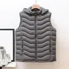 Gilets pour hommes hommes automne hiver sans manches couleur unie cardigan gilet rembourré plus taille coupe-vent manteau décontracté revers poches à glissière gilet