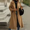 Kvinnors trenchockar Elegant kappa 2023 Hösten Löst överdimensionerad vindbrytare Trenchcoat Dubbelbröst Casual Long Overcoat Casaco