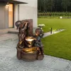 Dekoracje ogrodowe Indoor Outdoor Girl and Boy Statue żywica rzeźbia