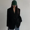 Damespakken Effen jasje Jurk Losse vrouwelijke jassen en jacks over bovenkleding Zwarte blazers Lange Koreaanse stijl Aanbiedingen Kleding 2023