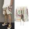 Vêtements de marque Rhude American Cashew Flower Short en jacquard tricoté coloré High Street Capris de sport en laine Couples à la mode Joggers Sportswear