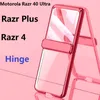 Plastic For Motorola Razr4 Moto Razr 40 Ultra Razr Plus Case Glass Film Clear Hinge Protection Cover