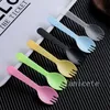 1000pcs/bag Disposable Cake Forks Spoons Disposables fruit fork Salad Creative plastic desserts spoon dessert fork-spoon by sea T9I002291