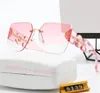 2023 Luxury Solglasögon Designer Letter Womens Mens Goggle Senior Eyewear for Women Eyeglasses Rimless Vintage Metal Sun Glasses With Box