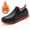 Regenstiefel Herrenschuhe Küchenarbeitsschuhe Fügen Sie Baumwolle hinzu rutschfeste wasserdichte Kochschuhe Lässige Unisex-Arbeitsschuhe Wasserschuhe Regenbaumwollstiefel 231122