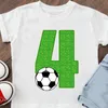 T-shirts t-shirt för pojkar/flickor roliga fotboll födelsedag nummer 2-9 år gammal pojke fotboll tshirts ger barn födelsedagsfestkläder 230422