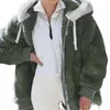 Frauen Pelz Oberbekleidung 2023 Winter frauen Mantel Mode Lässig Damen Kleidung Mit Kapuze Zipper Jacke Kaschmir 4XL 5XL