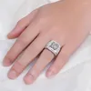 Кластерные кольца Choucong Solitaire Ring 925 Серебряное обручальное обручальное кольцо для мужчин круглый 10 мм прозрачный 5A Циркон Цирк ювелирные изделия