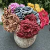 Fleurs décoratives 7 têtes Rose Bouquet artificiel ivoire marron décoration de mariage fête d'anniversaire salon