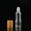 5ml 10ml etherische olie roll-on flessen helder glazen roll-on parfumflesje met natuurlijke bamboe dop roestvrijstalen rolbal prcef